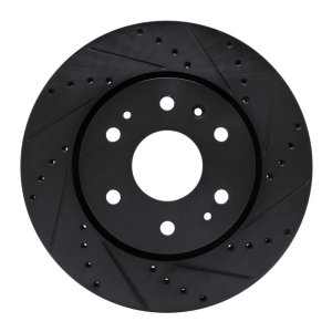 Chevrolet Colorado Brake Rotor (1) - Front Right - R1 Concepts - Drilled & Slotted - Black - `23-`25